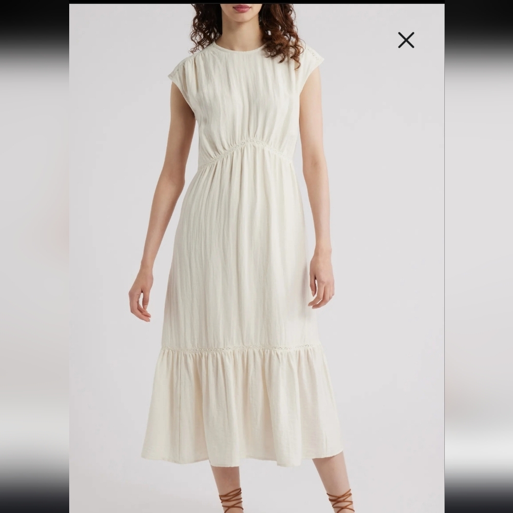 Treasure & Bond Cream Midi Dress Size Small Nwot.